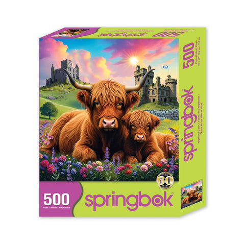 Highland Cows in the Countryside -  500 Piece Jigsaw Puzzle 33-02560