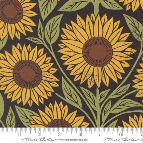 midnight, Garden Series Collection Sunflower Cotton Fabric 3320
