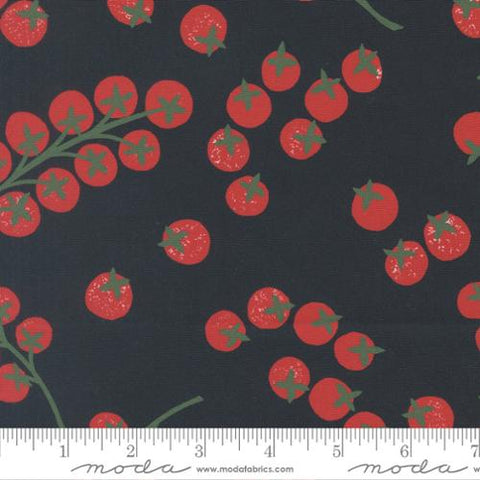 black, Garden Series Collection Tomatoes Cotton Fabric 3327