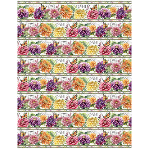 multi, Dahlia Botanica Collection Repeating Stripes Cotton Fabric 33922-157