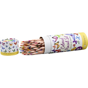 Open Colored Pencil Set Storage Tube