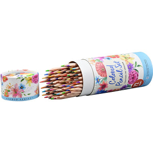 Open Storage Tube of Colored Pencils