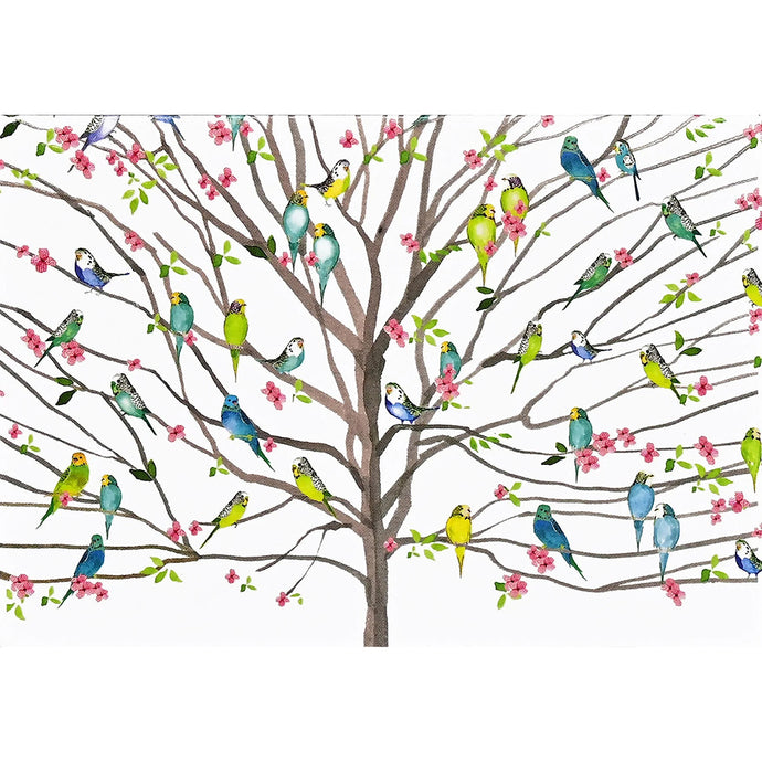 Front of Tree of Budgies Note Card