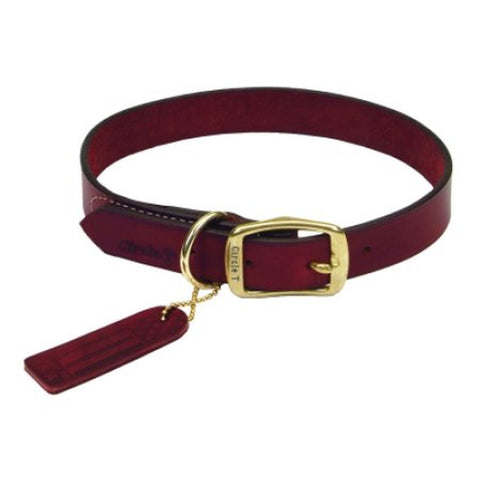 3/4 in Leather Town Dog Collar Flat