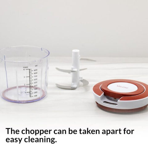 Valore 1.2 L Pull-String Food Chopper showing parts