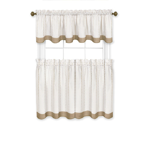 Taupe and white curtains