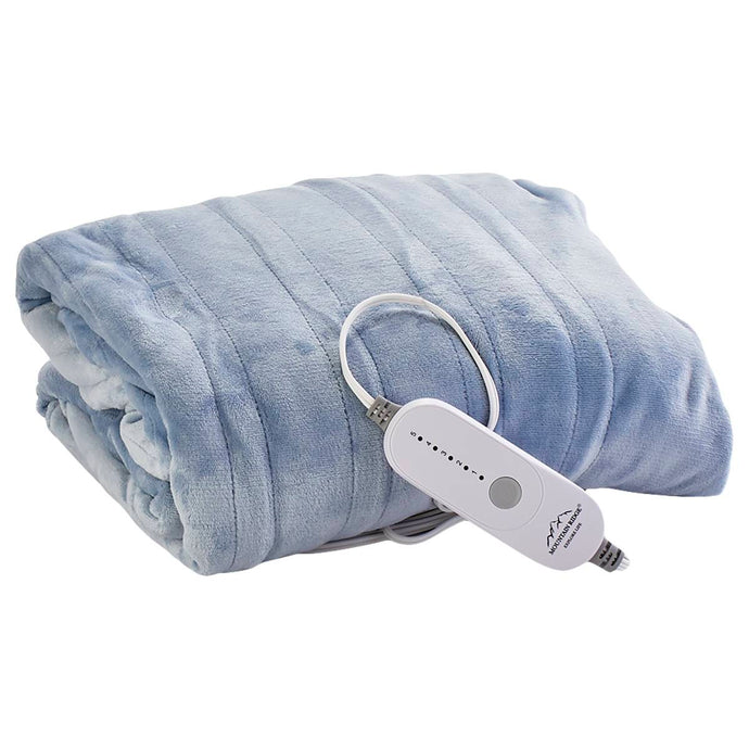 Dusty Blue Heated Plush Blanket