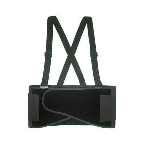 38 in to 47 in. Elastic Support Belt with Suspenders Back Support Belt Black 1 Pc