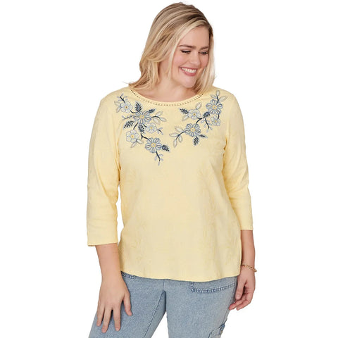 Women's Floral Embroidered Sunshine Top 39151