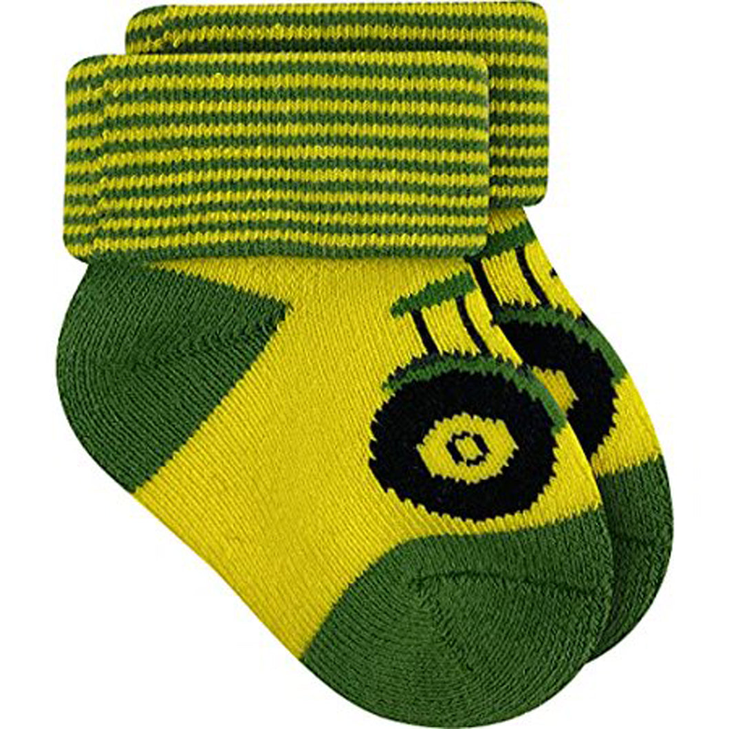 Baby's Tractor Cuffed Bootie Socks