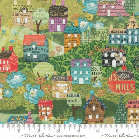 Paper Hamlet Collection Landscape Collage Cotton Fabric 39563