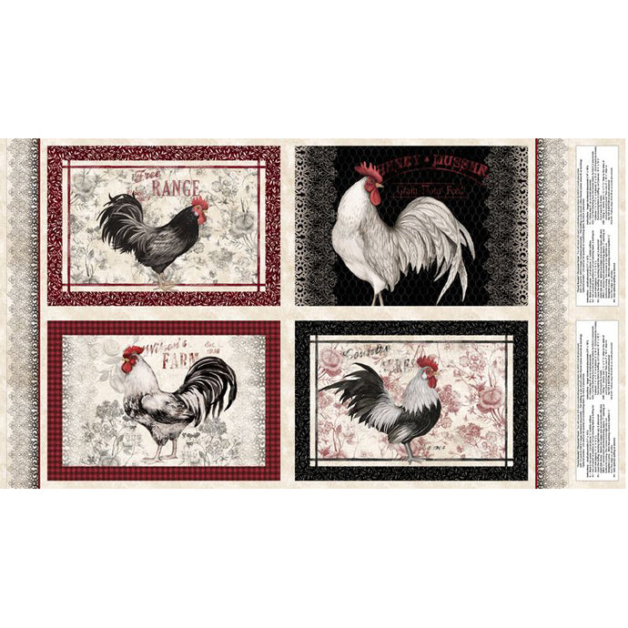 Proud Rooster Collection Placemat Panel Cotton Fabric 39763-139