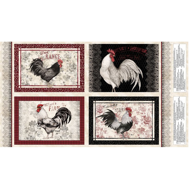 Proud Rooster Collection Placemat Panel Cotton Fabric 39763-139