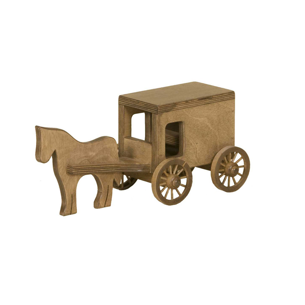 Lapp's Toys wooden horse and buggy.