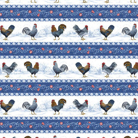 Country Blue Collection Repeating Stripes Cotton Fabric 39900-143