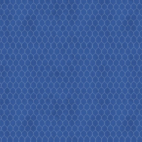 blue, Country Blue Collection Chicken Wire Cotton Fabric 39905