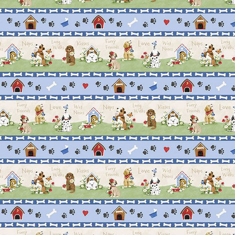Paws at Play Collection Repeating Stripes Cotton Fabric 39917-242
