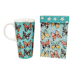 Butterfly Flutters Ceramic Travel Cup