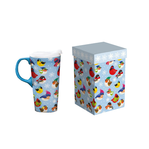 Portly Birds Ceramic Travel Cup