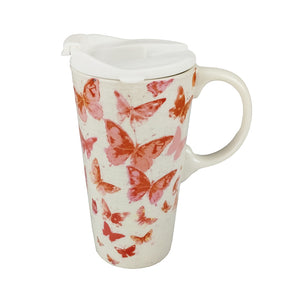 Floating Butterflies Ceramic Travel Cup 3CTC109683
