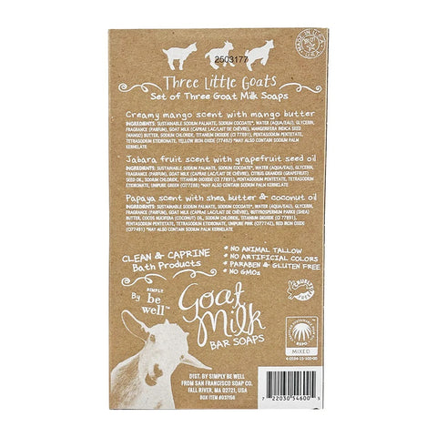 Three Little Goats gift set showing back of package