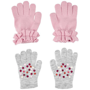 Girls' 2-Pack Pink Dot Gripper Gloves 3P884010