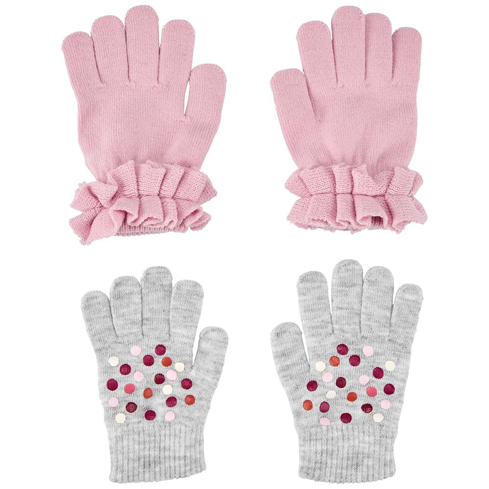 Girls' 2-Pack Pink Dot Gripper Gloves 3P884010