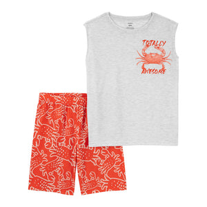 Boys' 2-Piece Red Crab Pajamas 3Q526410