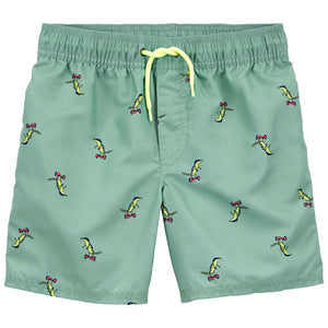 Boys' Alligator Print Swim Trunks 3Q546910