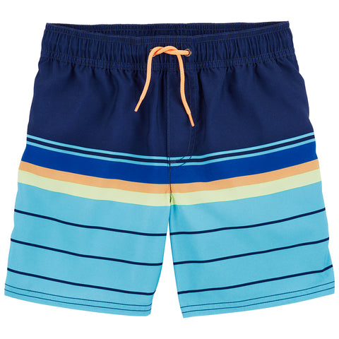 Multi Stripe Swim Trunks