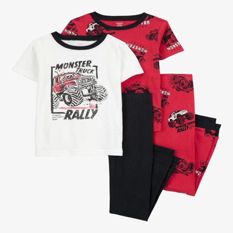 Kid 4-Piece Truck Cotton Pajamas 3S380910-969