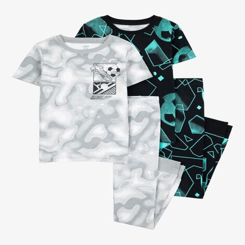 Boys 4-Piece Sports Cotton Pajamas 3S381210-969