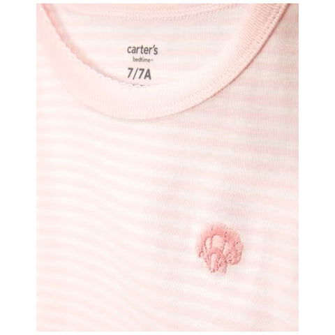 Girls' 4-Piece Short-Sleeve Seashell Pajama Set 3S384010 closeup