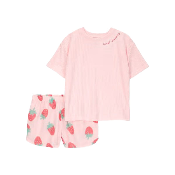 Girls' 2-Piece Short-Sleeve Strawberry Pajama Set 3S396610