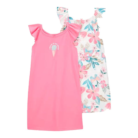 Girls' 2-Piece Ice Cream Floral Nightgowns 3S406710