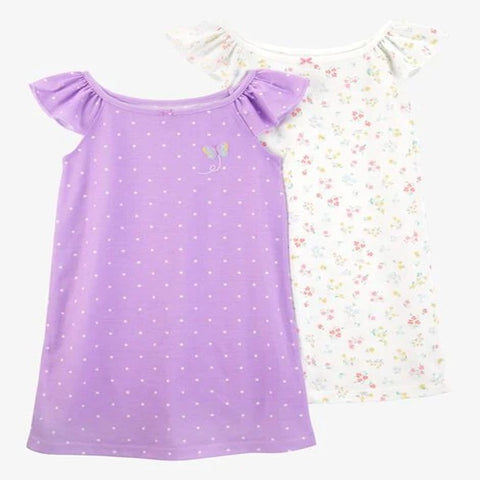 Girls 2-Pack Butterfly Nightgowns - Purple 3S407110-969