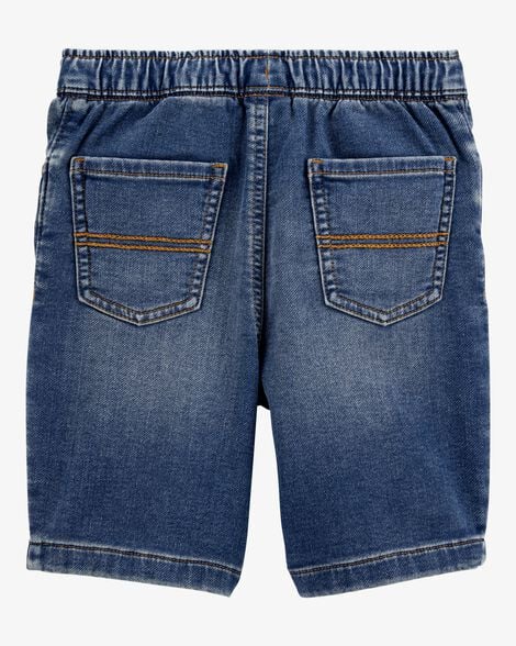 Kid Pull-On Denim Shorts - Navy 3S573410-463