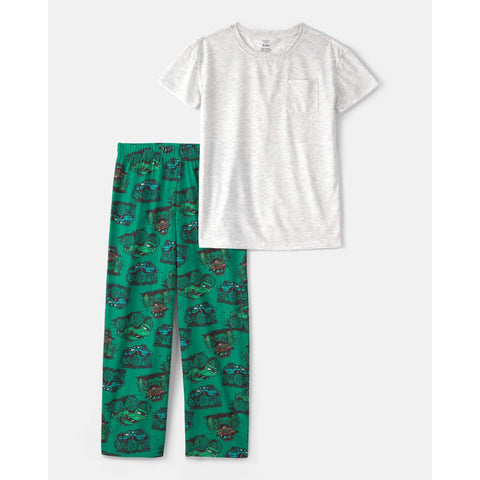 SS Green Monster Truck PJ Set-Boy