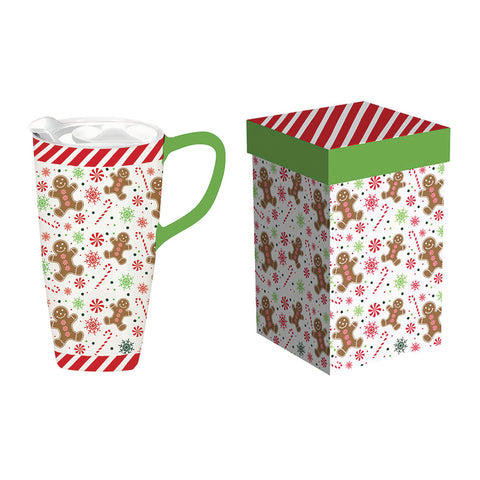 Gingerbread Christmas Ceramic Travel Cup 3CLC97123