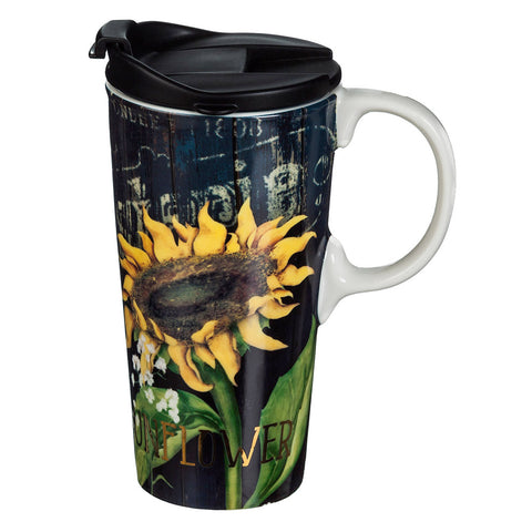 Sunflower Splendor Ceramic Travel Cup 3CTC016851