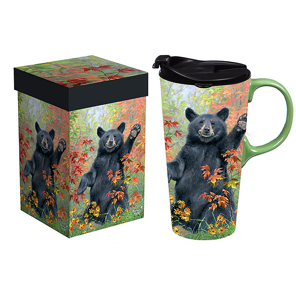 Frolicking Bear Ceramic Travel Cup 3CTC019784