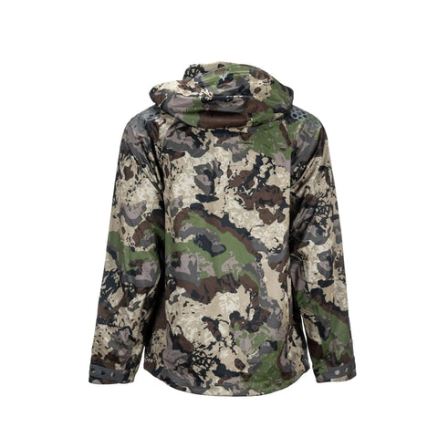 Pnuma men's 3L Element Proof Camo Rain Jacket back view