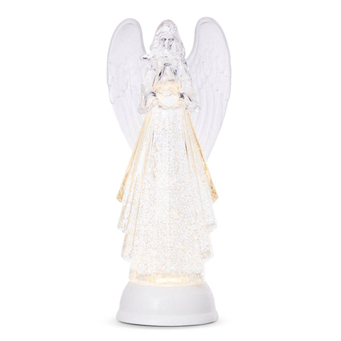 Lighted Angel with Silver Swirling Glitter 4019107