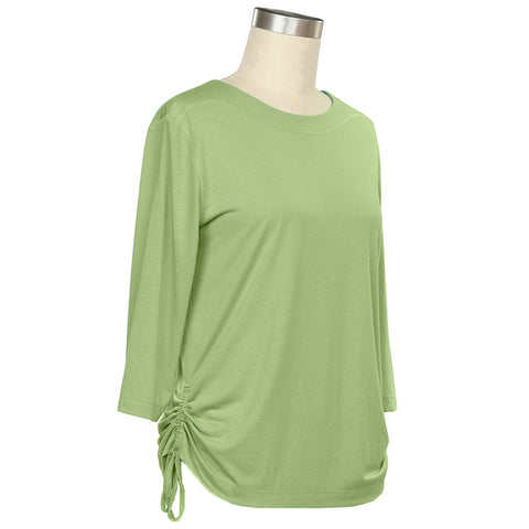 Aloe Vera Women's 3/4 Sleeve Camie Solid Tie Top