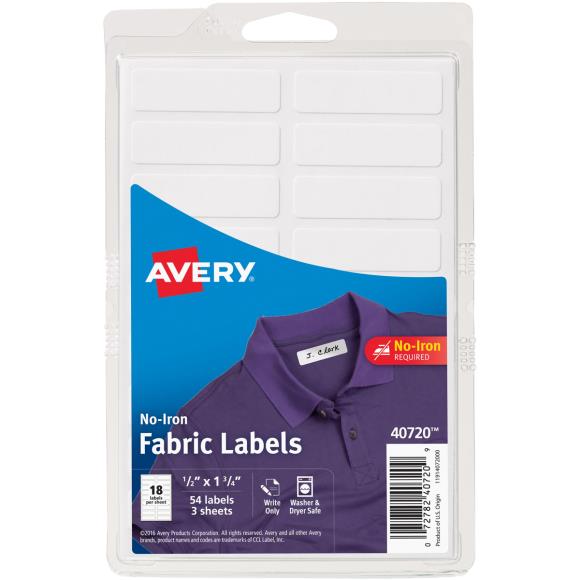 45-Pack No-Iron Clothing Labels