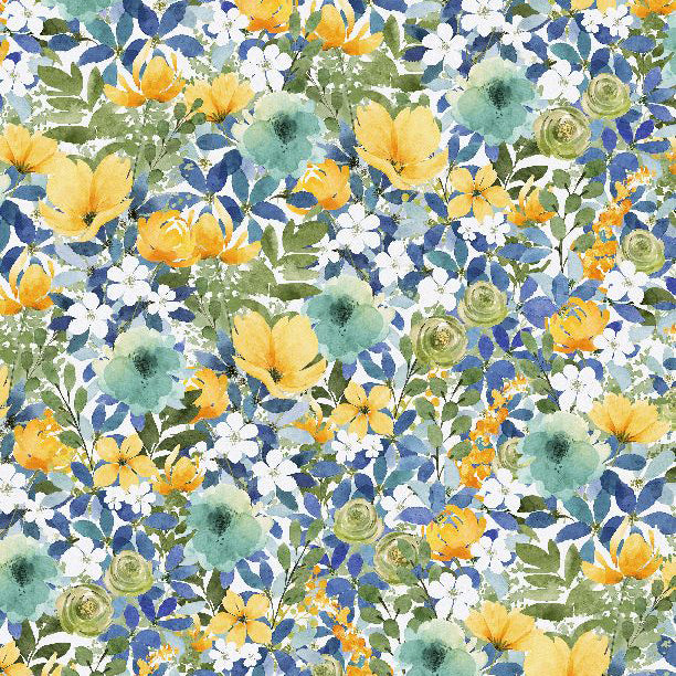 Sunlit Serenade Collection Packed Floral Cotton Fabric 40770