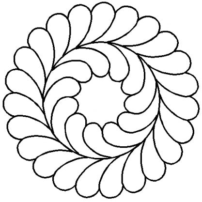 8" Feather Circle Quilting Stencil 411