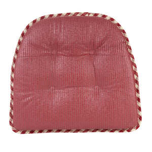 Bottom of Red Gingham Tufted Gripper Chair Pad