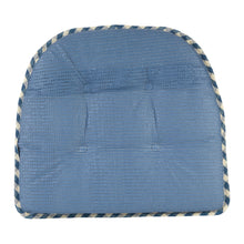 Bottom of Blue Gingham Tufted Gripper Chair Pad