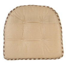 Bottom of Natural Gingham Tufted Gripper Chair Pad